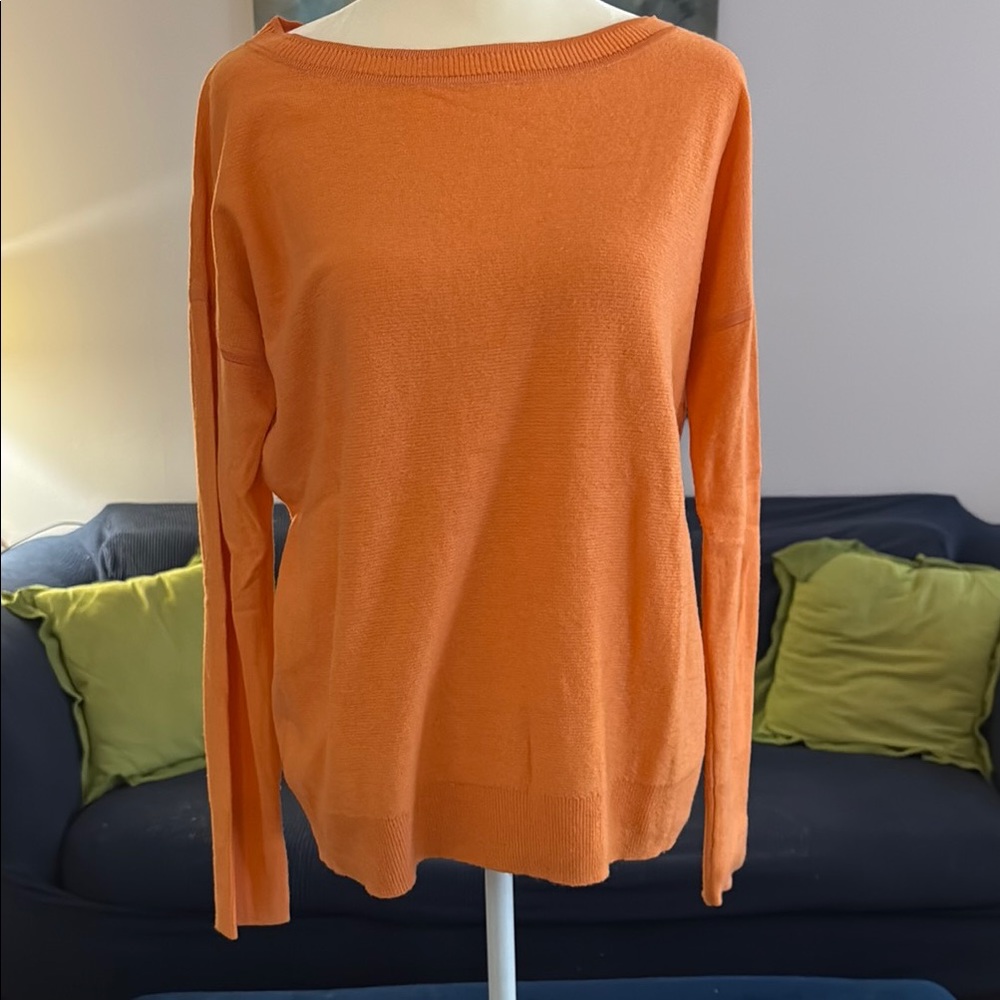Banana Republic Orange Crew Neck Cashmere Blend Sweater - S